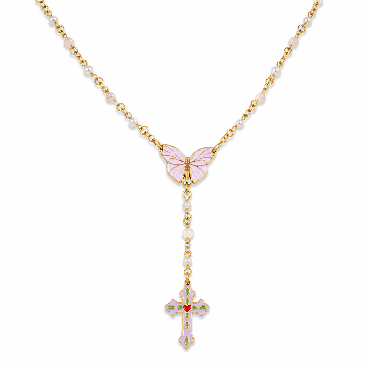 Collier chapelet - perles semi-précieuses.