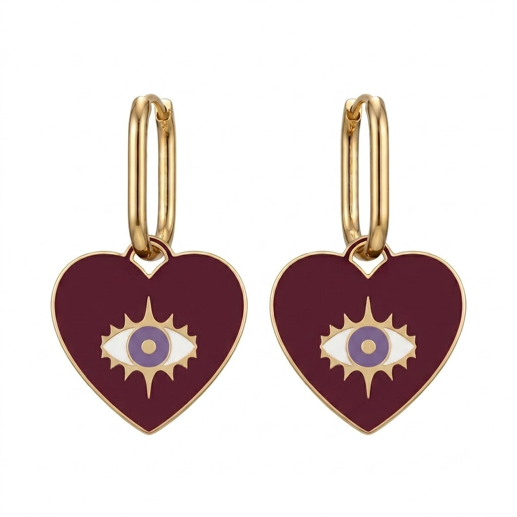 Boucles d'oreilles - Créoles coeur karma