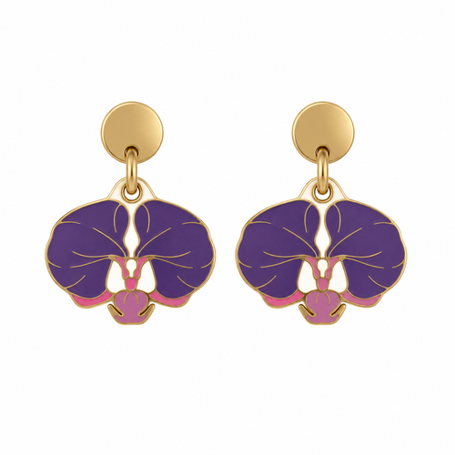 Boucles d'oreilles Clous - Orchidée
