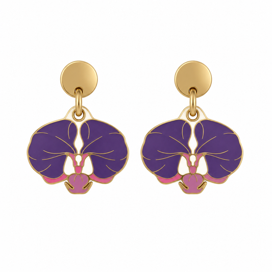 Boucles d'oreilles Clous - Orchidée
