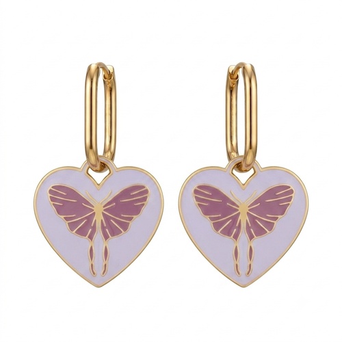 Boucles d'oreilles - Créoles coeur butterfly