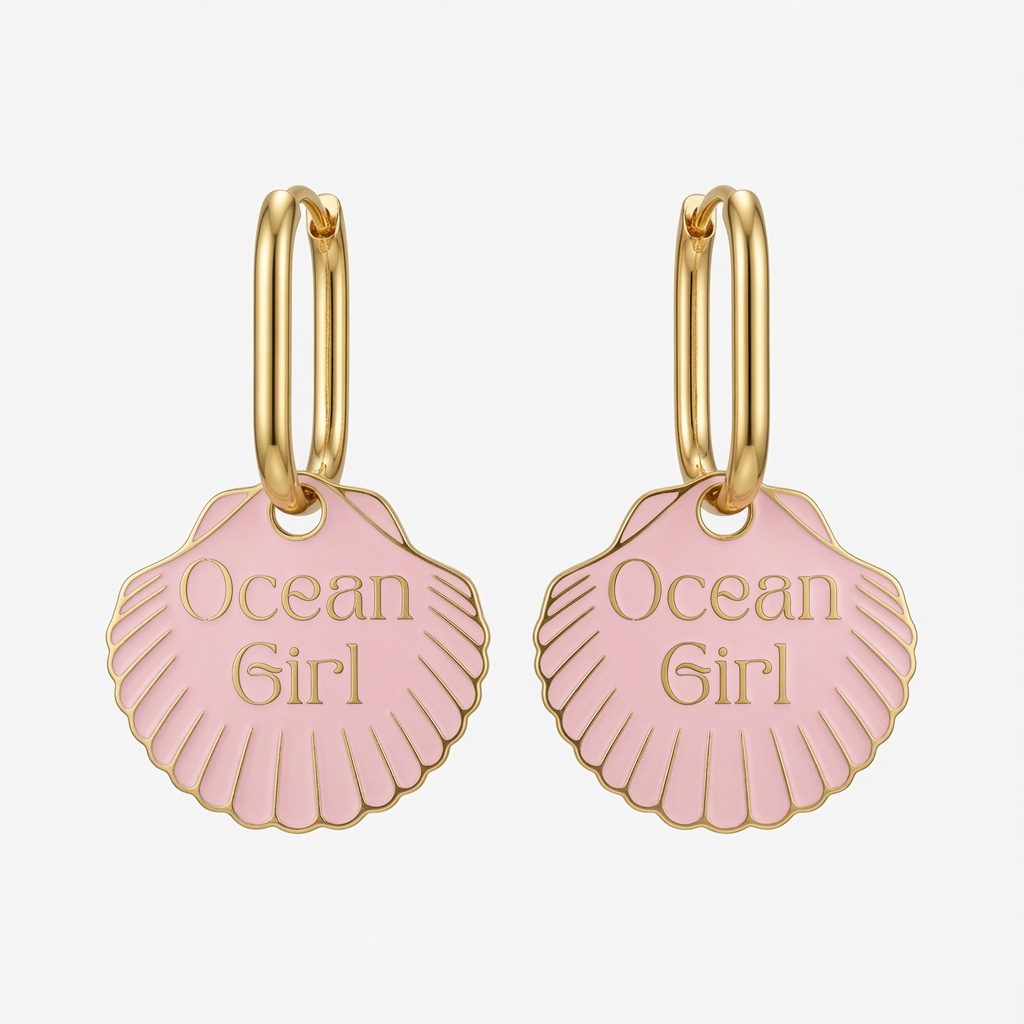 Boucles d'oreilles - Créoles coquillage "Océan Girl"