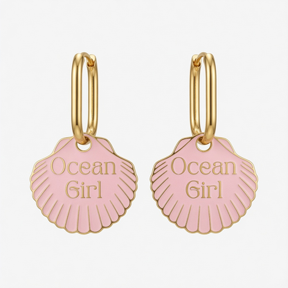 Boucles d'oreilles - Créoles coquillage "Océan Girl"
