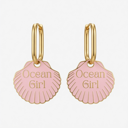 Boucles d'oreilles - Créoles coquillage "Océan Girl"