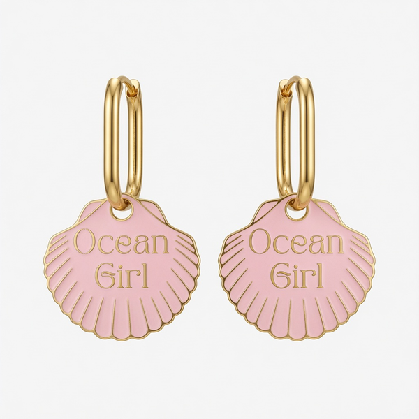 Boucles d'oreilles - Créoles coquillage "Océan Girl"