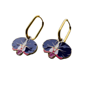 Boucles d’oreilles Orchidée – Acier inoxydable plaqué or