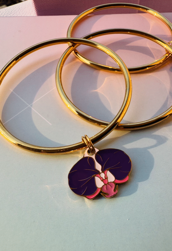 Bracelet Jonc "Orchidée"
